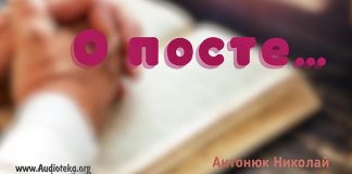 О посте – Николай Антонюк О посте - Николай Антонюк