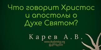 Что говорит Христос и Апостолы о Духе Святом – Карев А. В. Что говорит Христос и Апостолы о Духе Святом - Карев А. В.